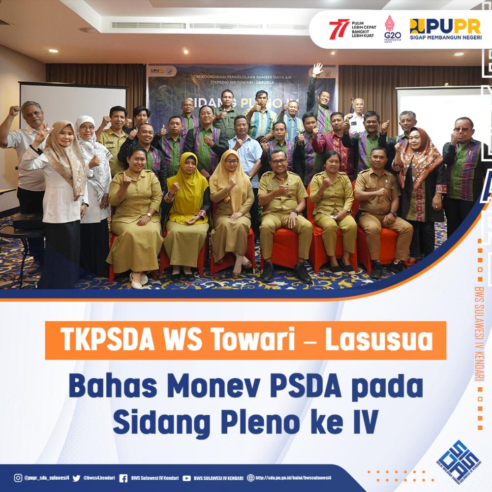 TKPSDA WS Towari Lasusua Bahas Monev PSDA pada Sidang Pleno ke IV